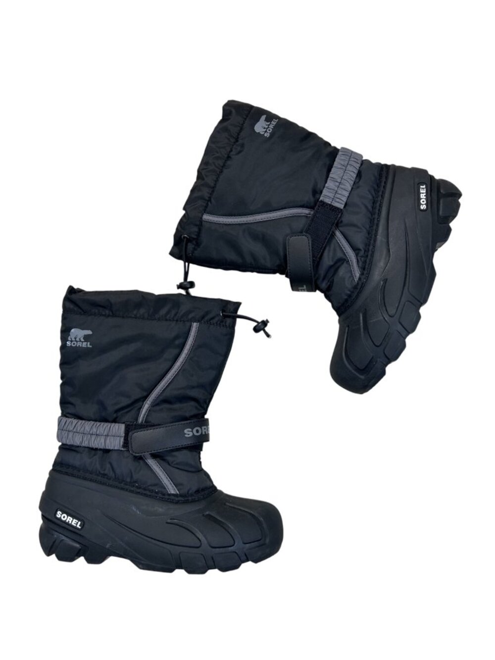 Sorel Flurry Snow Boot 3 Kids Insulated Insert Outdoors Winter Black Unisex